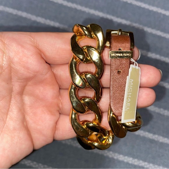 Michael Kors Gold Tone Chain Link Wrap‎ Bracelet NEW $145